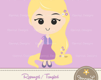 Rapunzel Tangled Disney Princess Chibi   Vector Graphics   Instant