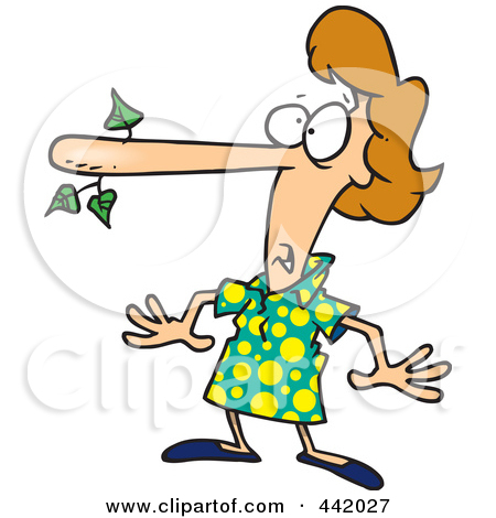 Rf Clip Art Illustration Of A Cartoon Lying Woman With A Long Nose Jpg