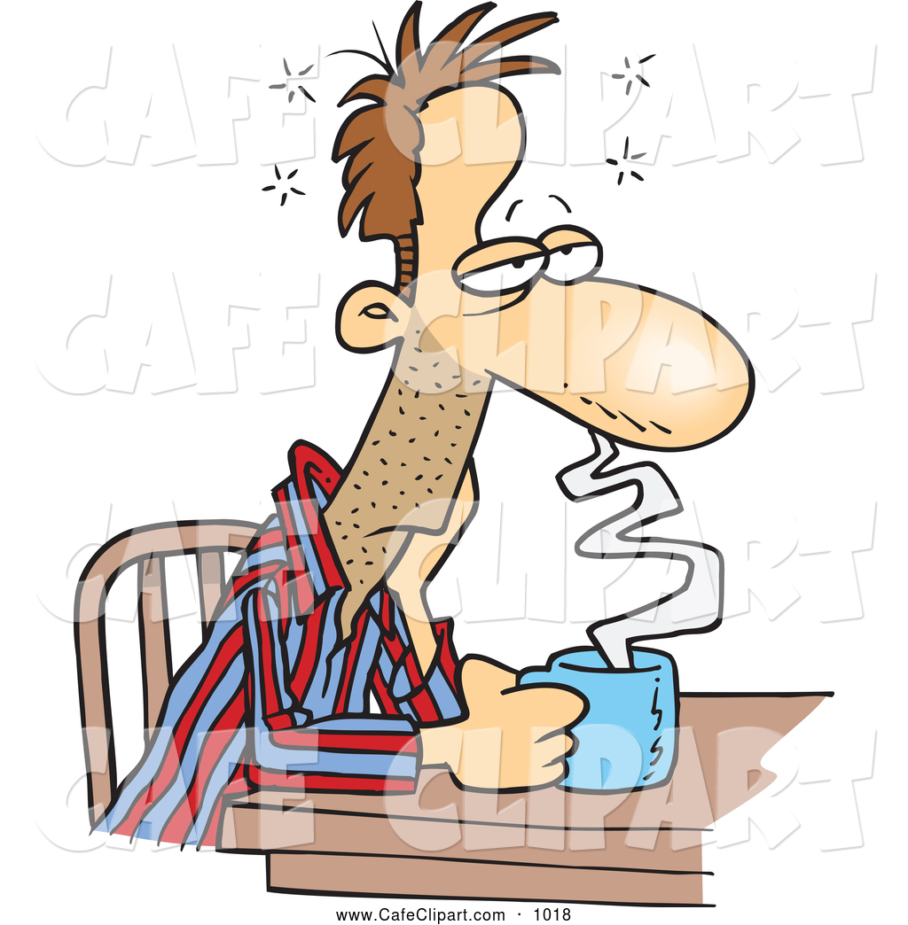 Sleepy Man Sitting With Coffee By Ron Leishman    1018 Angry Man Png