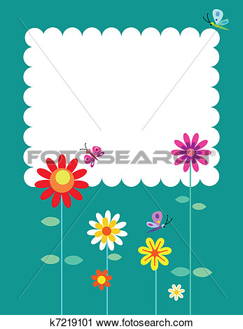 Springtime Flowers And Butterflies View Large Clip Art Graphic