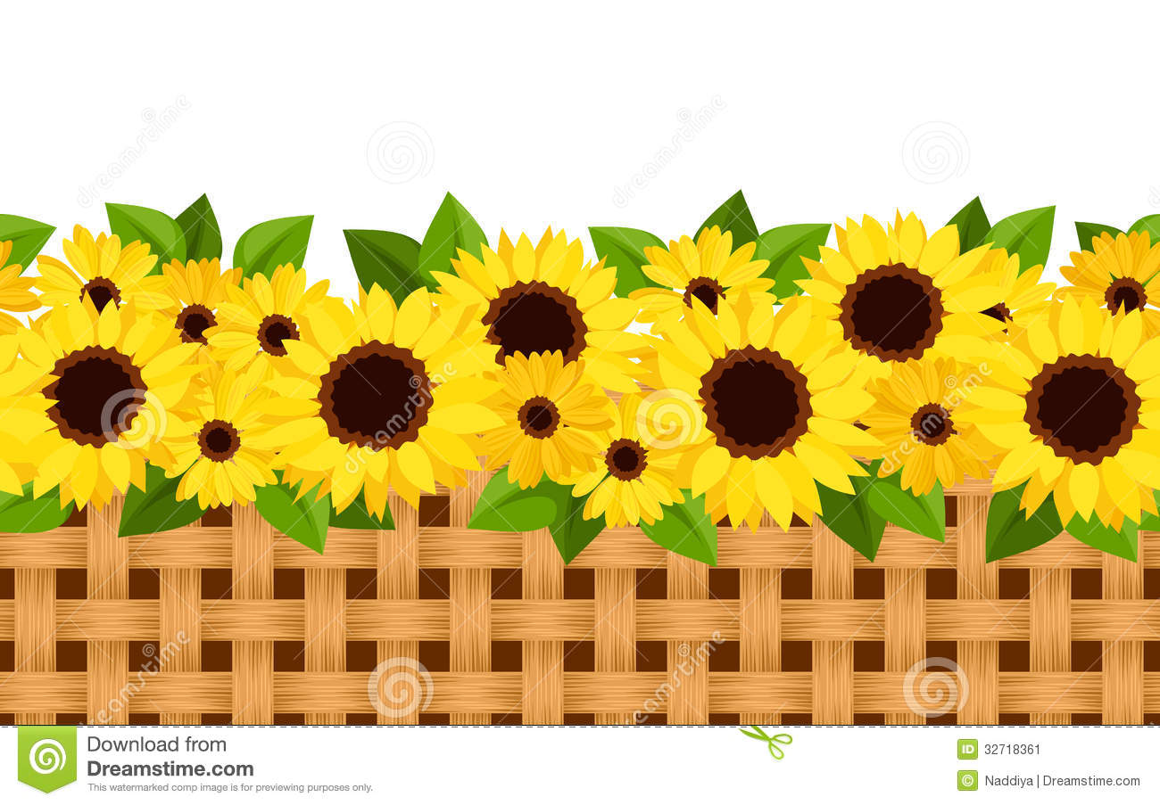 Sunflower Garden Clipart With Sunflowers