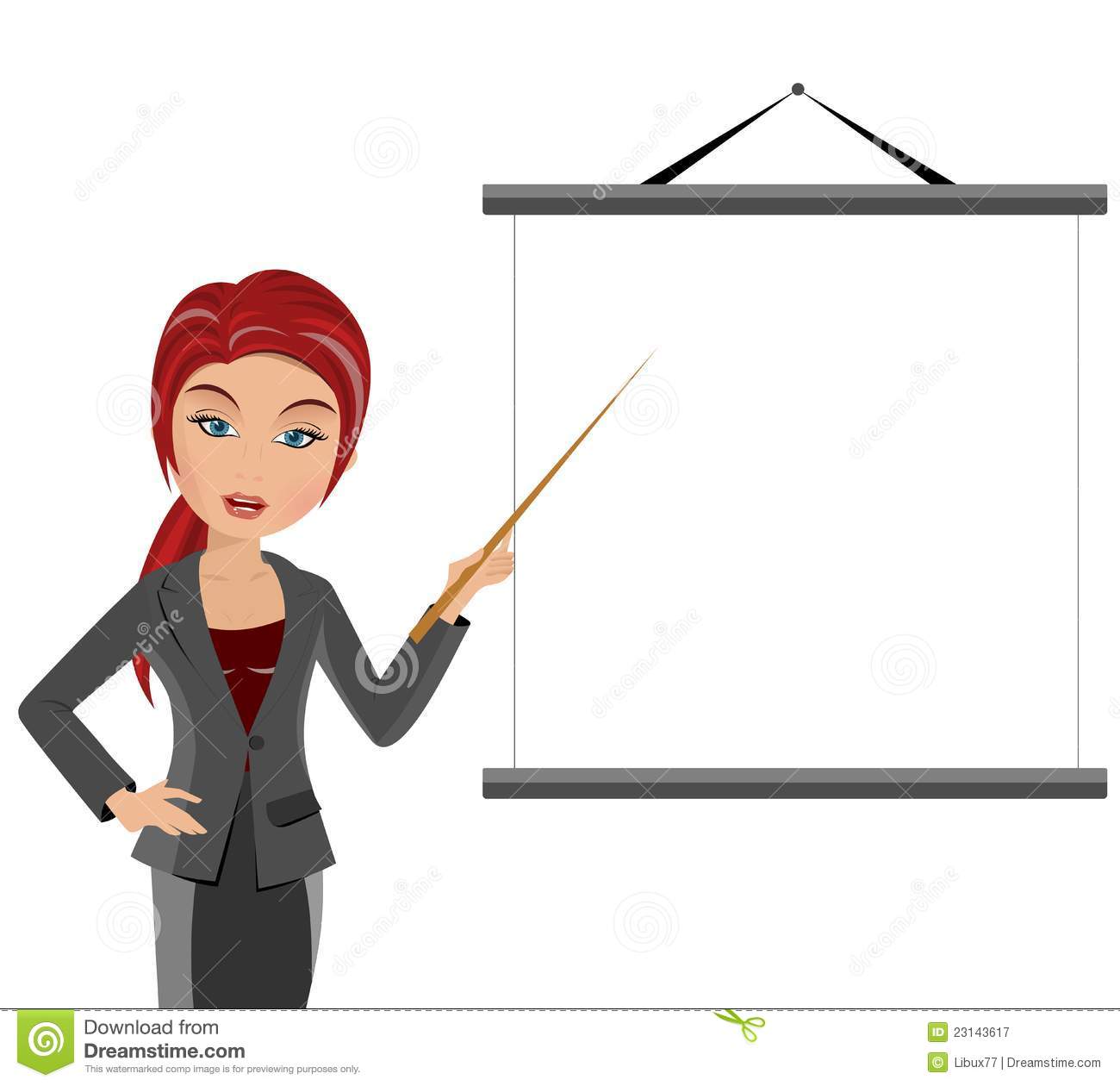 Teacher With Pointer And Whiteboard Royalty Free Stock Photography