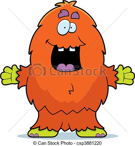 Vector Clipart Of Hairy Monster   A Happy Cartoon Hairy Monster