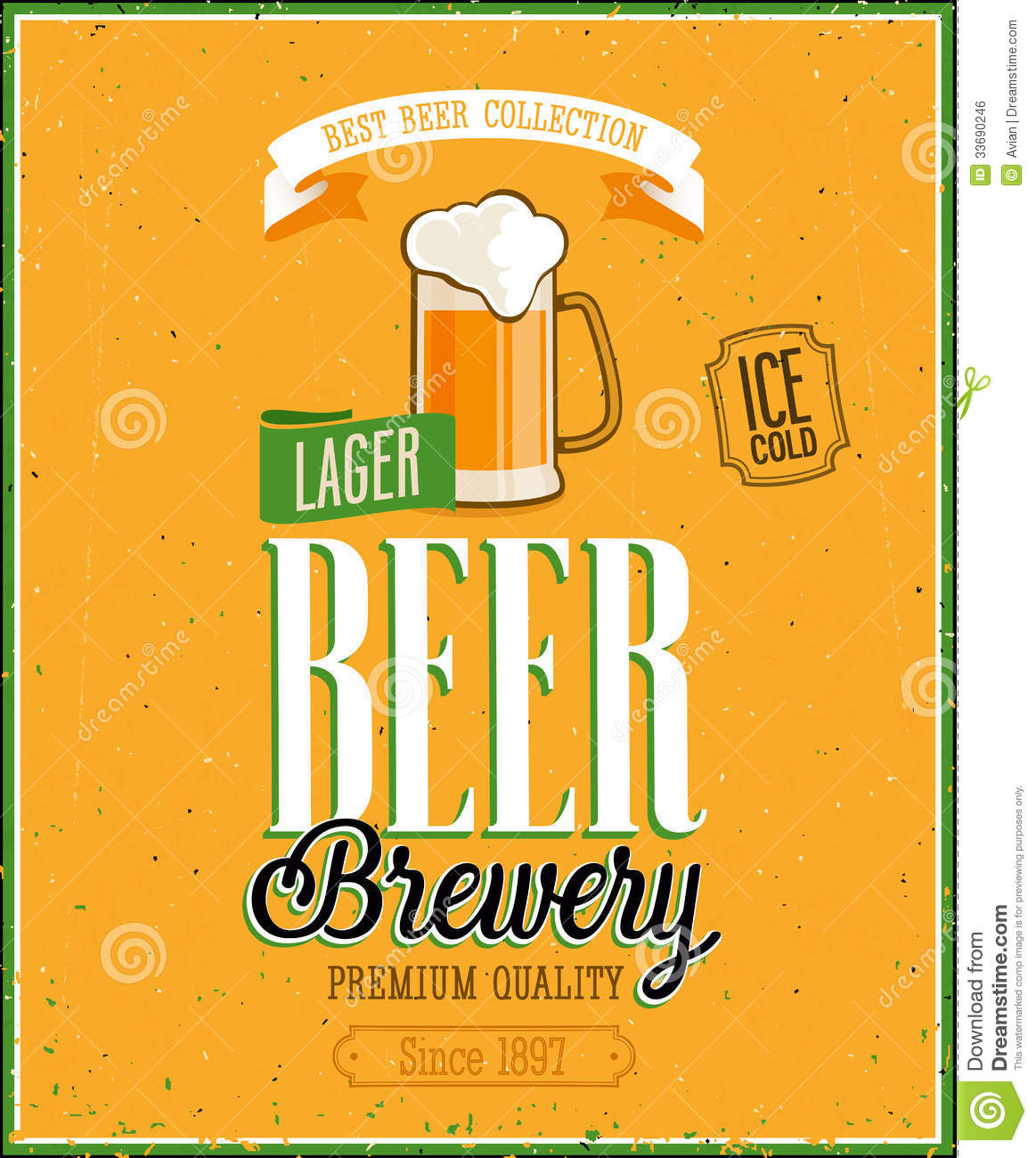 Vintage Beer Brewery Poster  Royalty Free Stock Image   Image    