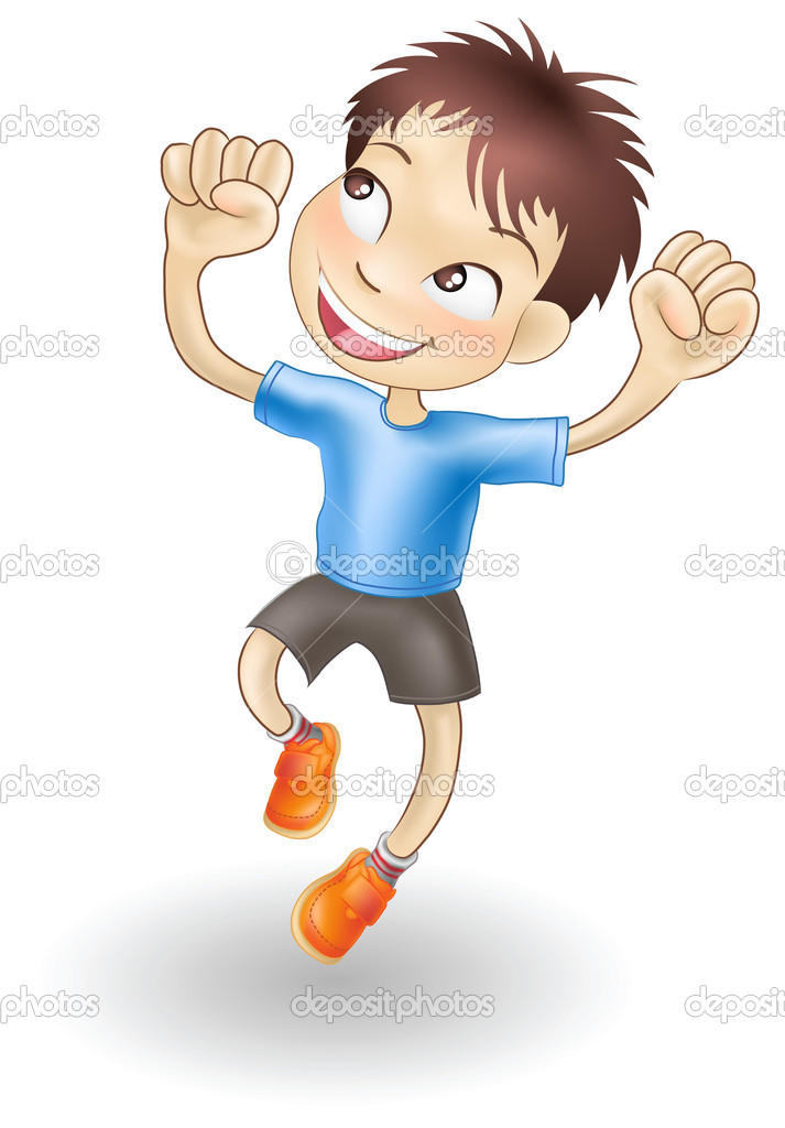 Young Boy Jumping For Joy   Stock Vector   Krisdog  6578257