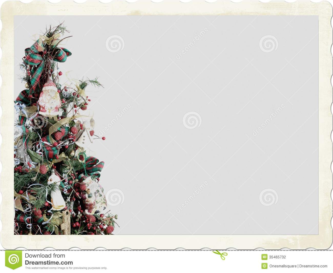 An Old Fashioned Christmas Tree Snapshot With Room For Your Text