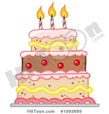 Birthday Cake Clipart On Clipart Layered Birthday Cake With Three
