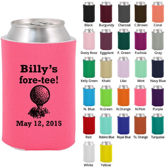 Birthday Koozie  Clipart 19127  40th With Golf Tee   Birthday Favors