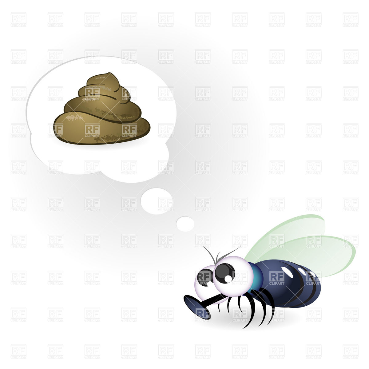 Cartoon Funny Fly And Poo Download Royalty Free Vector Clipart  Eps