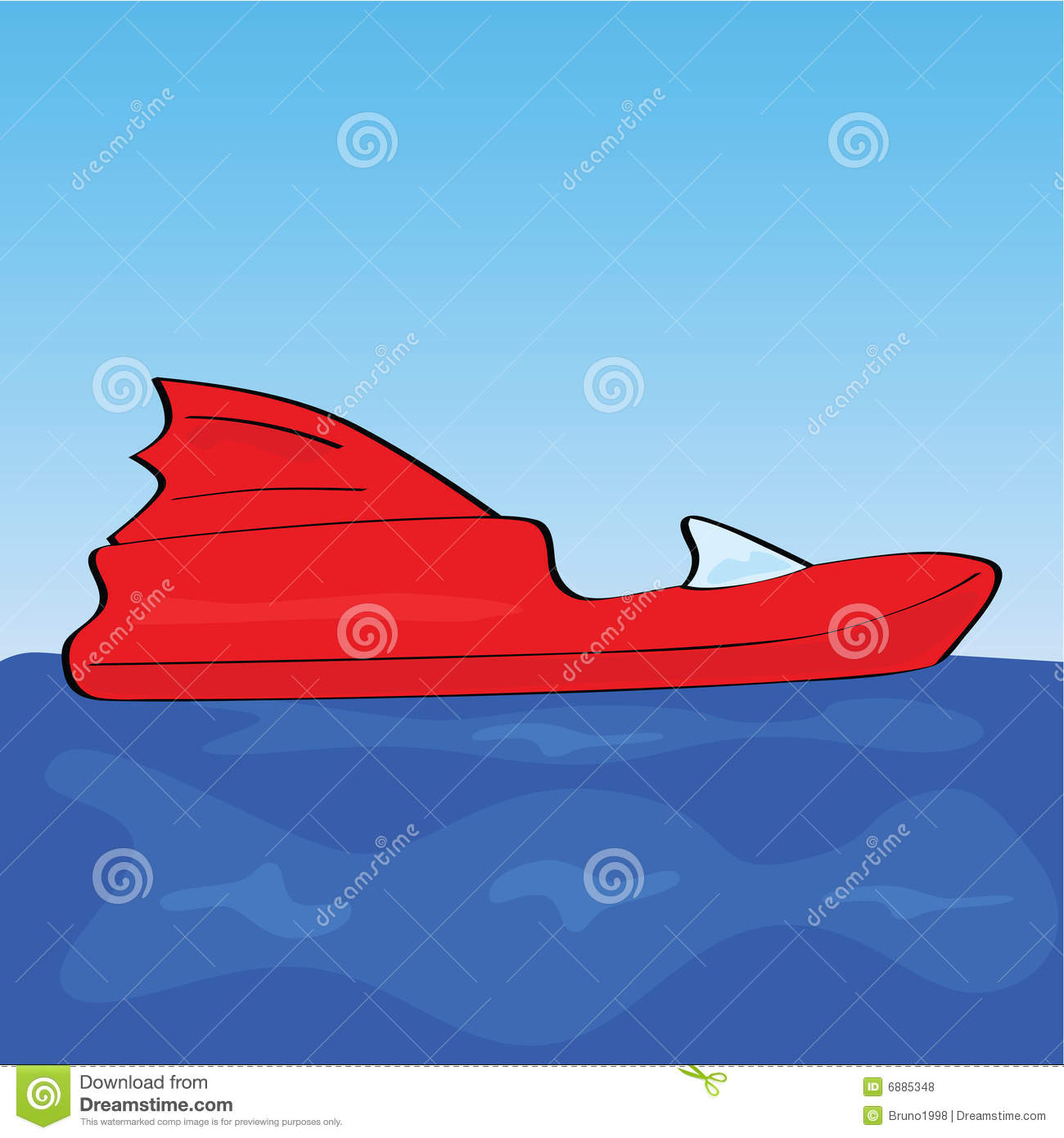 Cartoon Speed Boat Royalty Free Stock Photos   Image  6885348