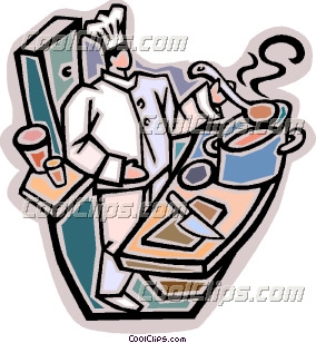 Chef Preparing For Dinner Rush   Vector Clip Art   Coolclips Com