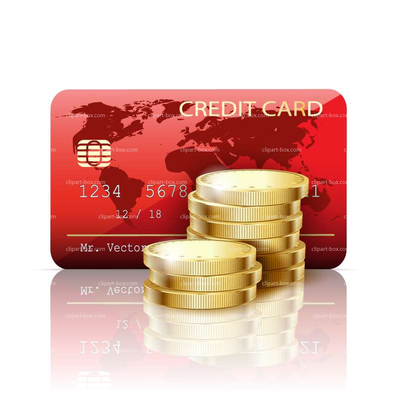 Clipart Credit Card And Coins   Royalty Free Vector Design