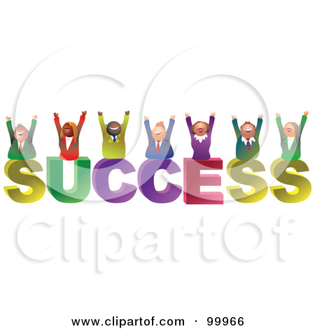 Clipart Illustration Of A Business Team Celebrating On Success By