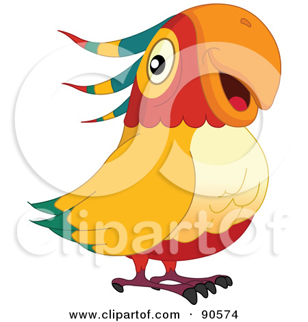 Clipart Illustration Of A Cute Parrot With An Orange Beak By Yayayoyo