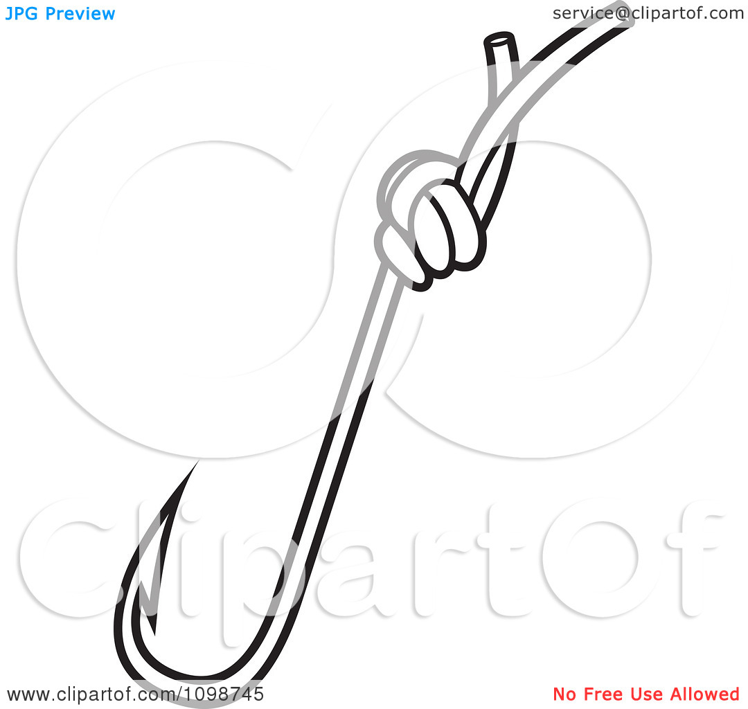 Clipart Outlined Fishing Hook   Royalty Free Vector Illustration By