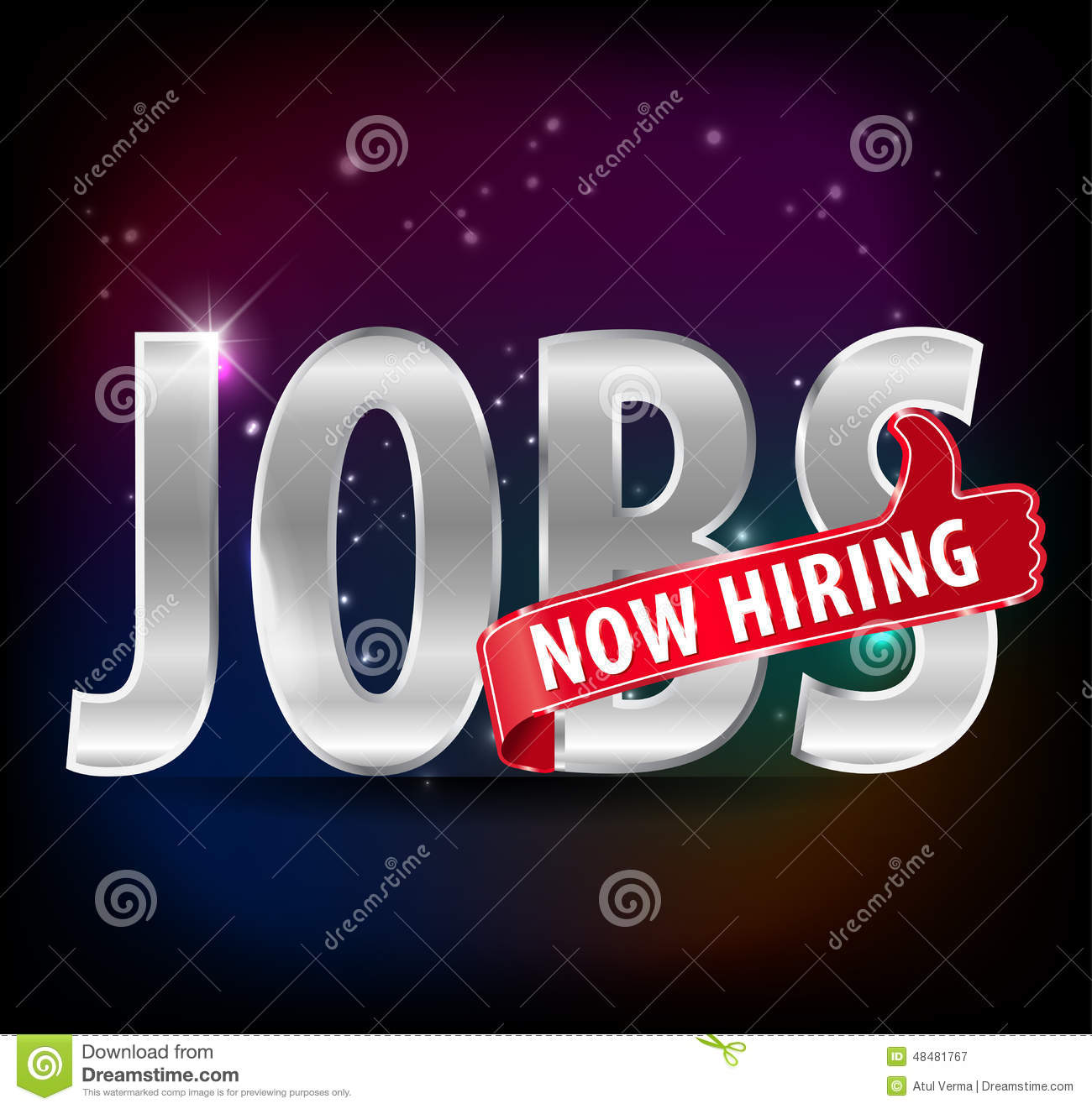 Created Jobs Opening Now Hiring Red Thumbs Up Advertising Job Offered