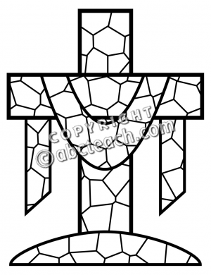 Cross Clip Art Illustration   Black And White   Religious Illustration