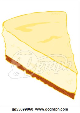 Eps Vector   Cheesecake Cake Slice  Stock Clipart Illustration