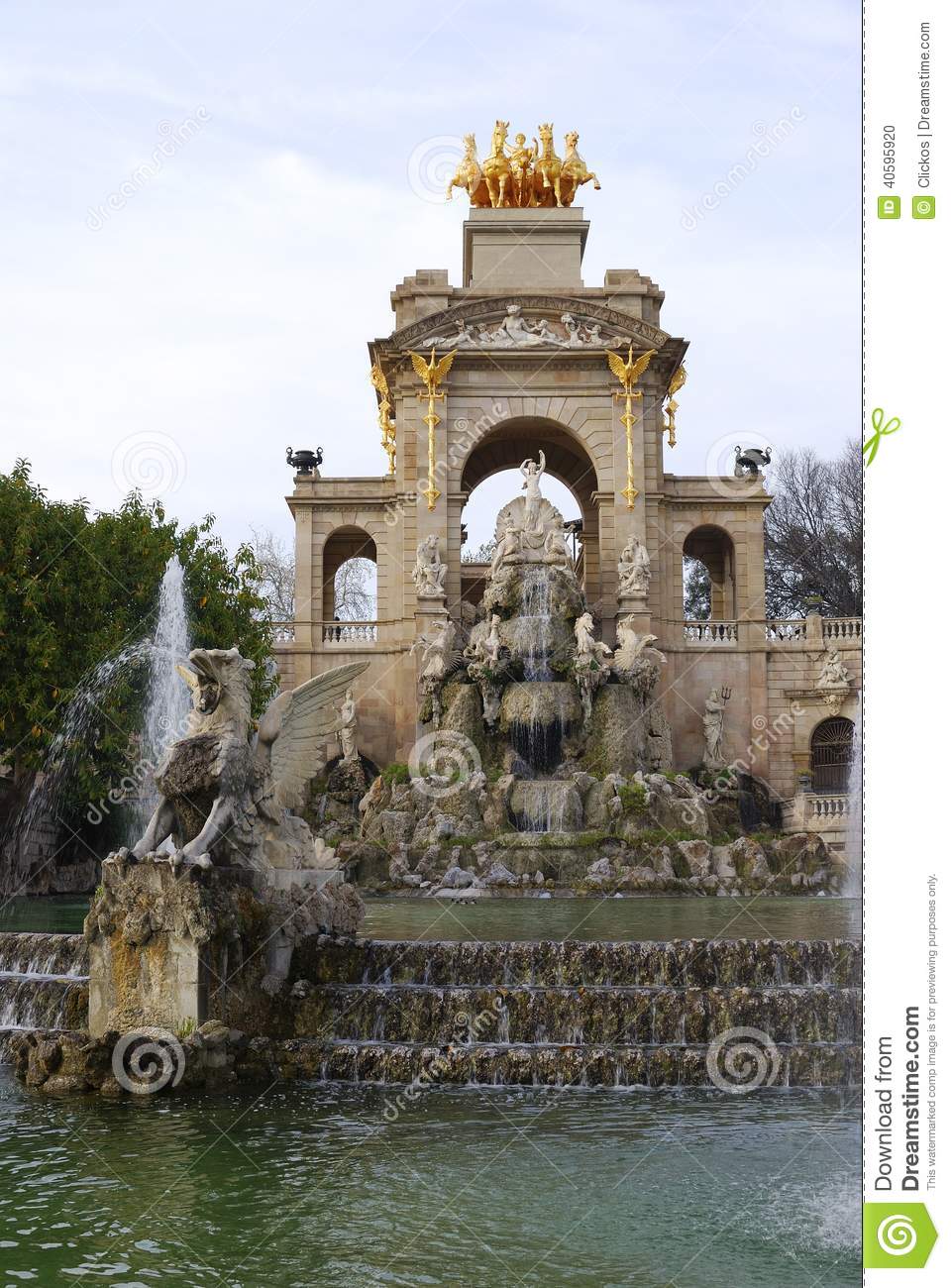 Fountain In City Center Park  Parc De La Ciutadella  Barcelona