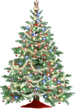 Free Clip Art Picture Of A Sparkling Christmas Tree With An Angel On