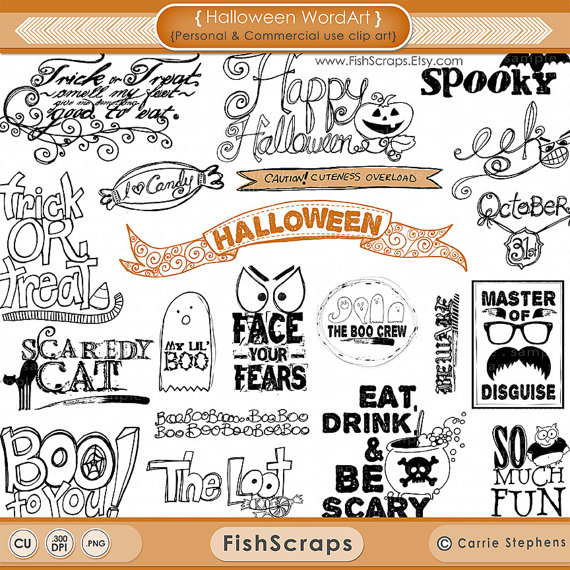 Halloween Word Art Halloween Scrapbooking Title Quotes Photoshop