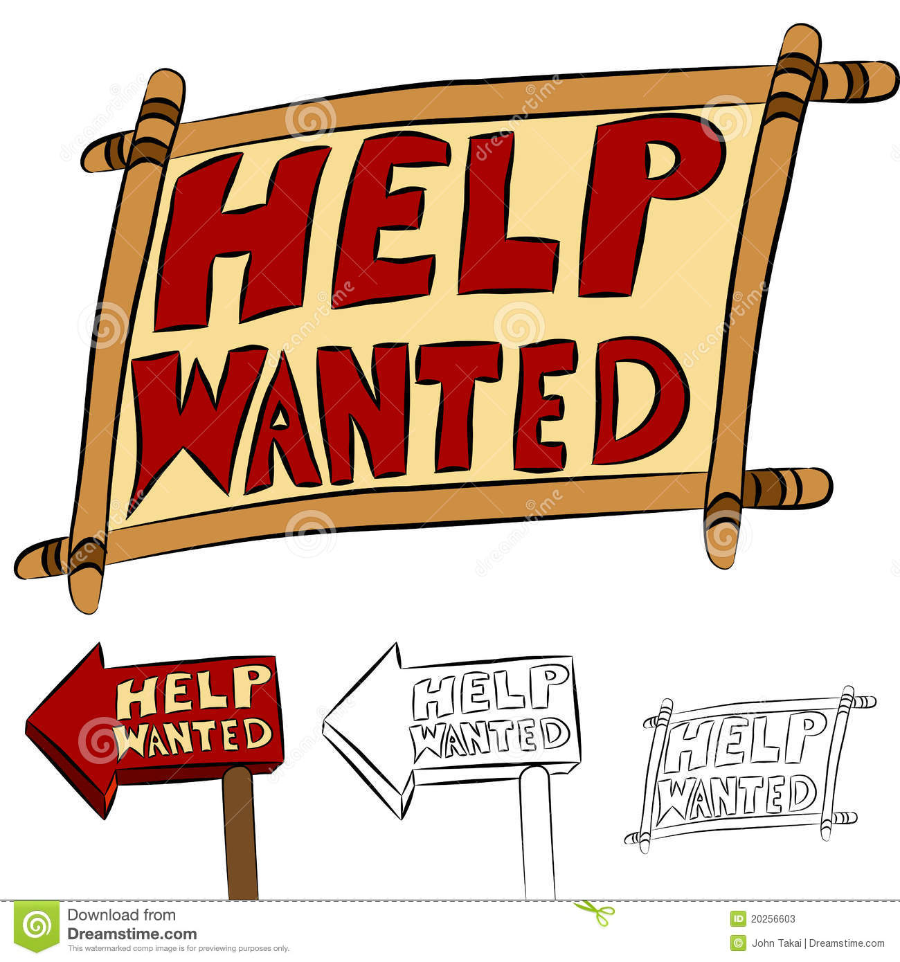 Help Wanted Sign Set Stock Photos   Image  20256603