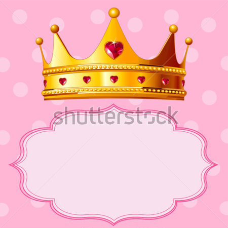 Hermosa Corona De Princesa Verdadera Brillante Sobre Fondo Rosa    