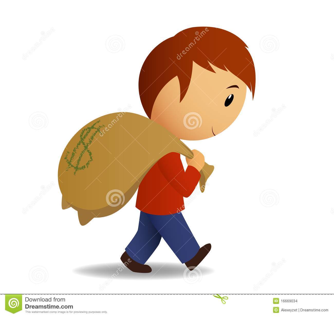 Man Carries A Bag Of Money On The Shoulder Stock Images   Image    