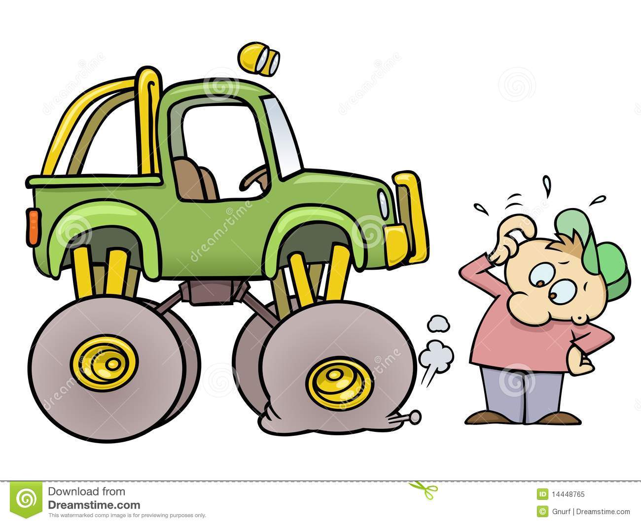 Monster Truck With Flat Tire Royalty Free Stock Photo   Image