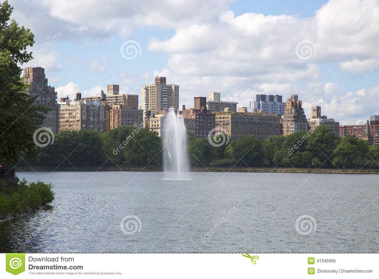 New York City Central Park Fountain And Jacqueline Kennedy Onassis