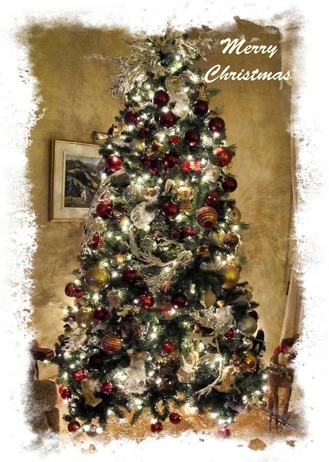 Old Fashioned Christmas Tree Scenes Framed   Seasonal Holiday Display