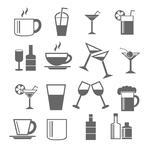 Set Of Laboratory Equipment Drink Icons Set Cute Collection Of City