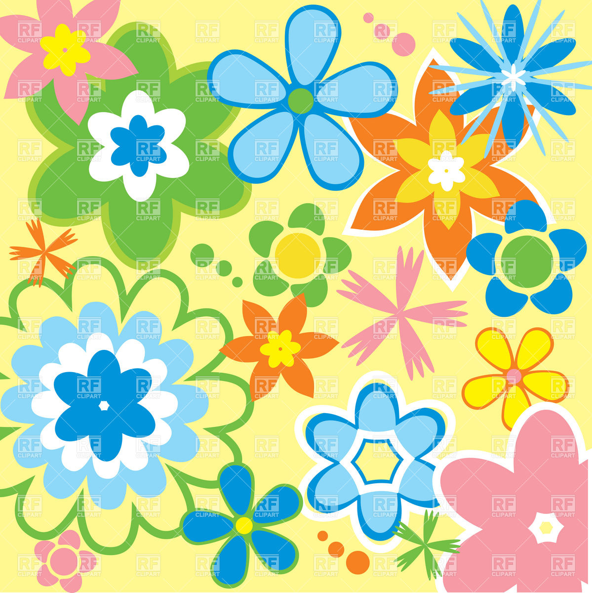     Simple Symbolic Flowers Download Royalty Free Vector Clipart  Eps