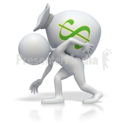 Stick Figure Hauling Money Bag   Business And Finance   Great Clipart    