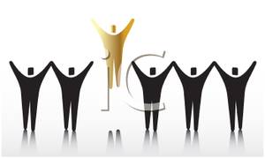 Team Of People Celebrating Success   Royalty Free Clipart Picture