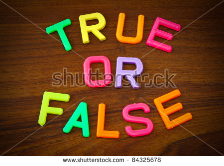 True Or False In Colorful Toy Letters On Wood Background Stock Photo