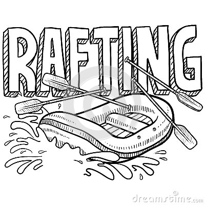 Whitewater Rafting Sketch Royalty Free Stock Images   Image  29310439