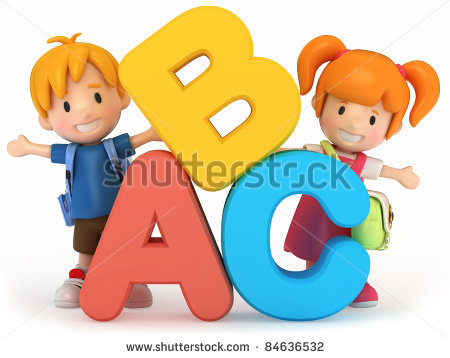 3d Render Of School Kids With Abc Stock Photo 84636532   Shutterstock