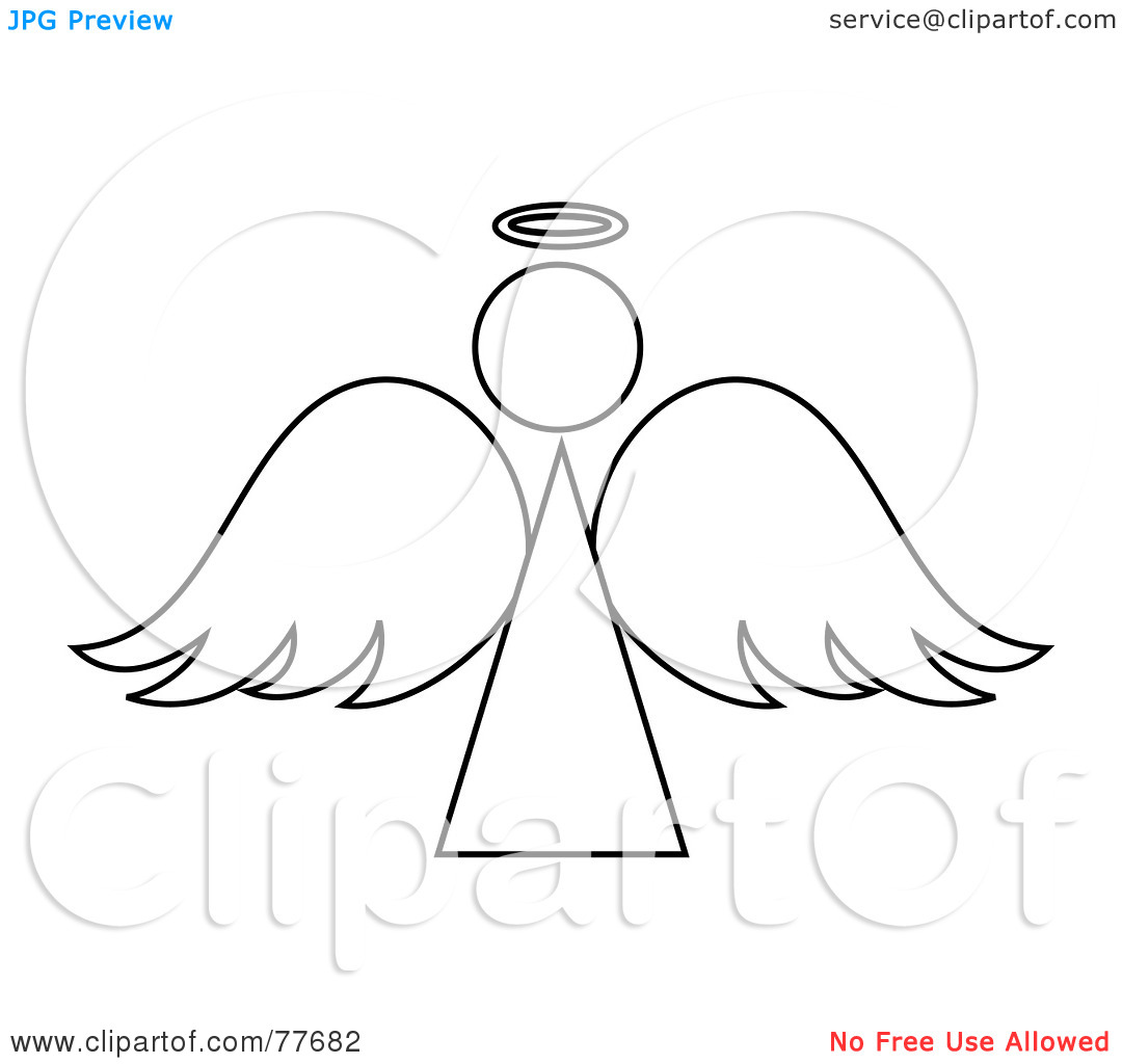 Art Royalty Free Rf Clipart Illustration Of A Black And White Angel
