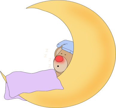 Bear Sleeping   Bear Sleeping In A Crescent Moon Wearing A Night Cap    