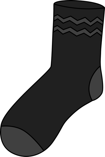 Black Sock Clip Art   Single Black Sock With Lighter Black Toes And