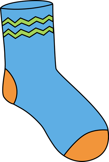 Blue Sock Clip Art   Blue Sock With Orange On The Toes And Heel And A    