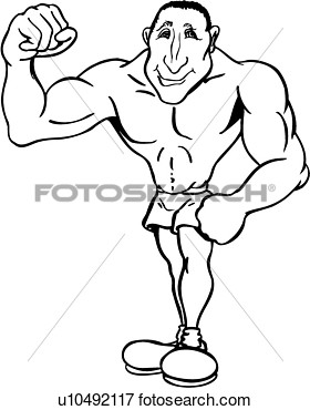 Bodybuilder Cartoon Cartoons Man Muscle Muscleman People View