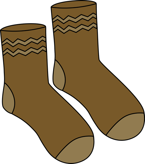 Brown Pair Of Socks Clip Art   Pair Of Brown Socks With Brown Stripes