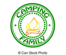 Camping Family   Stamp With Text Camping Family