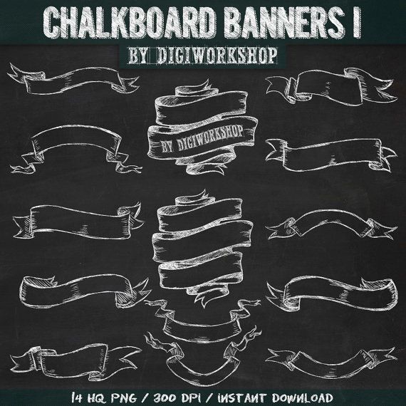 Chalkboard Banners Clipart Chalkboard Banners I Clip Art With Hand