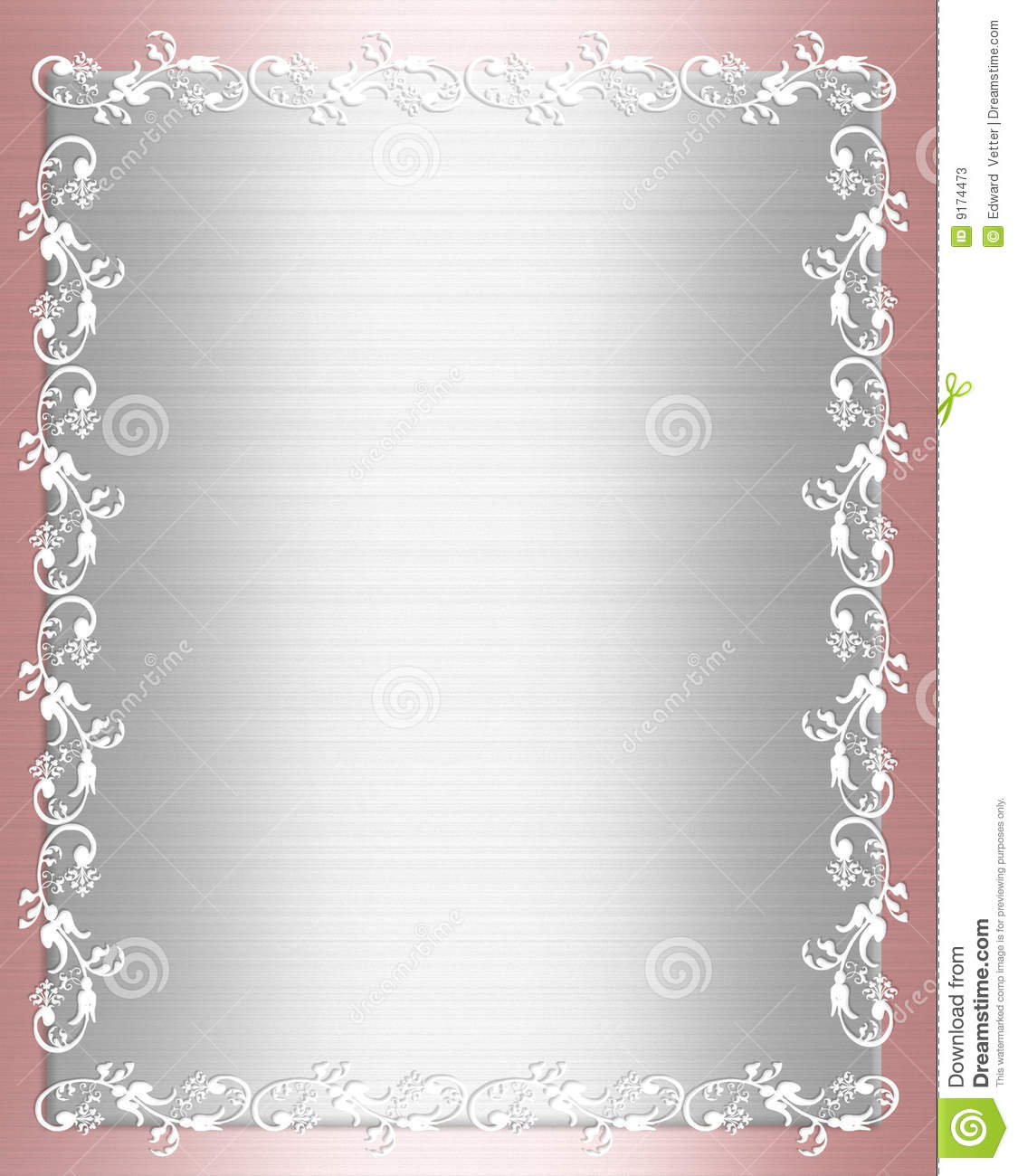 Composition Of Pink And White Satin Shabby Chic Ornamental Border    