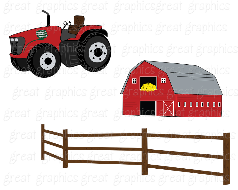 Farm Clip Art Printable Farm Digital Clip Art