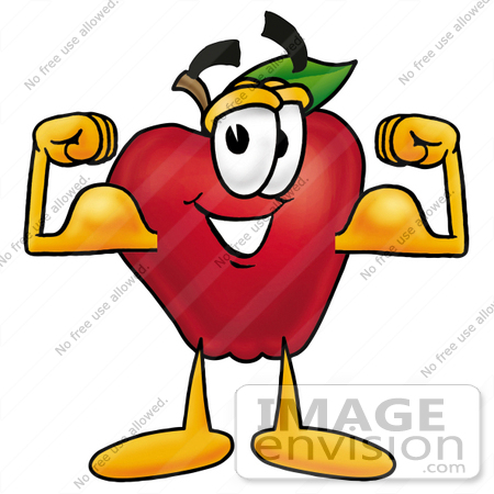 Free Cartoon Styled Nutrition Clip Art Graphic Of A Red Apple Cartoon