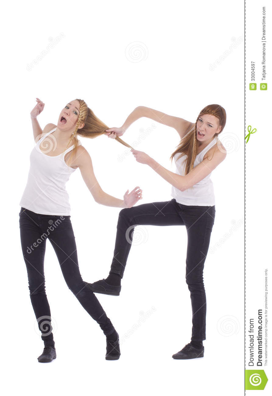 Gemini Sisters Fighting Royalty Free Stock Photography   Image